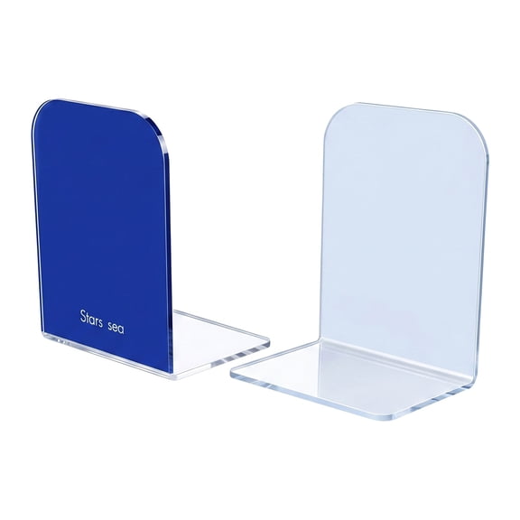 Unique Bargains Decorative Acrylic Bookends for Home Decor Blue 4.7"L x 3.9"W x 6.1"H