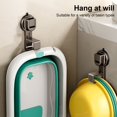 thumbnail image 4 of Hyasfey 1/2/4Pcs Washbasin Storage Hook with Suction Cup Strong Load-bearing Drill-Free Installation Wall Mounted Holder Bathroom Basin Storage Rack, 4 of 8