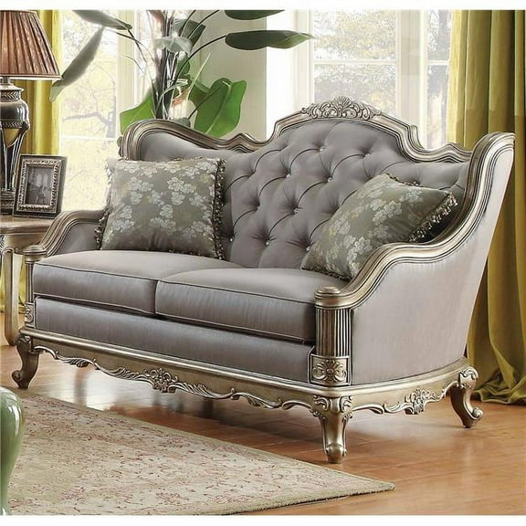 45 x 37 x 64 in. Fiorella Love Seat - Dusky Taupe
