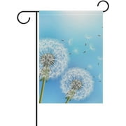 Hyjoy Two Delicate Dandelions Garden Flag Outdoor Yard Garden Flag Double Sided Holiday Decorative Flag for Festival Party House Home Decor Housewarming Gift, 12 x 18 Inch