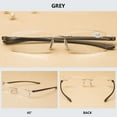 thumbnail image 3 of MAGIMODAC Anti Blue Light Reading Glasses Metal Rimless Clear Ultralight Slim Readers with Case (1 Pcs Gray with Blue Light Blocking Lens, +3.0), 3 of 5