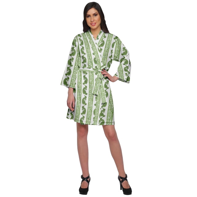Moomaya Peignoir Imprimé pour Filles Kimono Peignoirs pour Femmes Robe de Nuit Courte