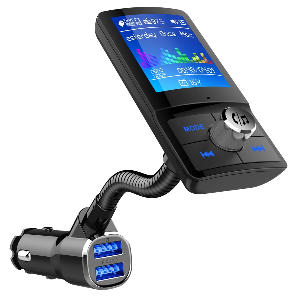 Bluetooth FM Transmitter for Car,1.8"with Color Screen EQ Mode,Hands-Free Calls