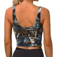 thumbnail image 3 of Lsque Cute Skeletons Figurines Printed Women'S Sports Bra, Compression, Moisture Wicking, High-Impact Sports Bra For Women,Supportive sports bra-Small, 3 of 9