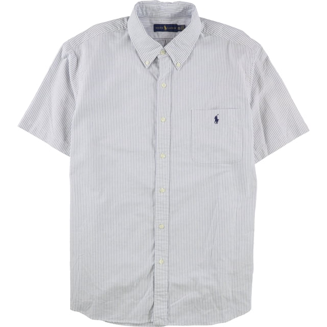 Ralph Lauren Camisa de manga corta con botones para hombre, azul, XX-Large