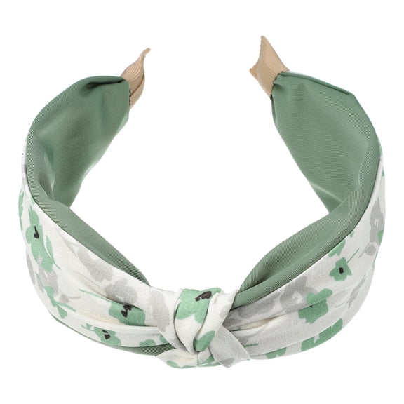 Unique Bargains Floral Knot Hairbands No Slip Fashion 2.36" Wide Hair Accessories Green Headbands for Women