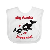Inktastic My Auntie Loves Me Orca Family Boys or Girls Baby Bib