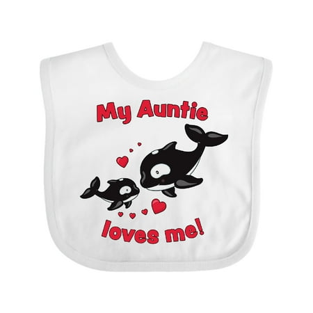 

Inktastic My Auntie Loves Me Orca Family Boys or Girls Baby Bib