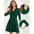 thumbnail image 2 of DARING DIVA Notched Lapel Half Sleeve Blazer Dress XS Dark Green, 2 of 6