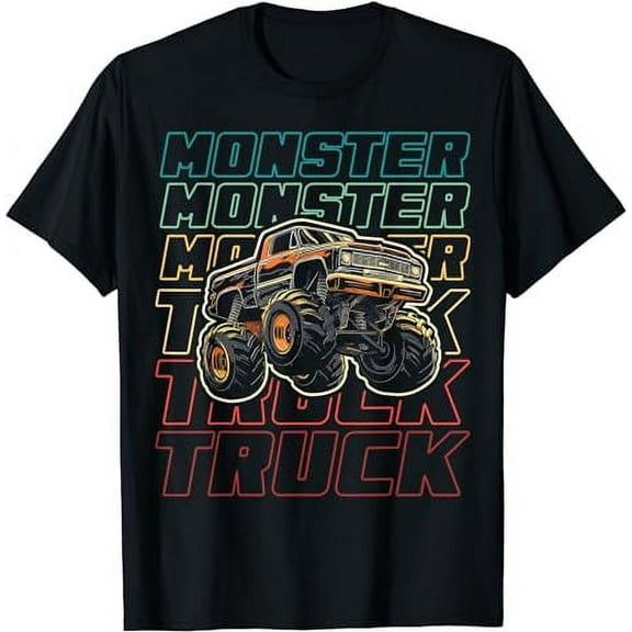 Monster Truck for Toddlers, Kids Monster Truck Vintage Retro T-Shirt