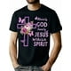 thumbnail image 1 of [Camiseta con Cruz Floral Morada] Camiseta Cristiana 100 % Algodón con Cruz Floral Morada - Bendecido por Dios, Salvado por Jesús - 220 g, Leisure Tees, 1 of 7