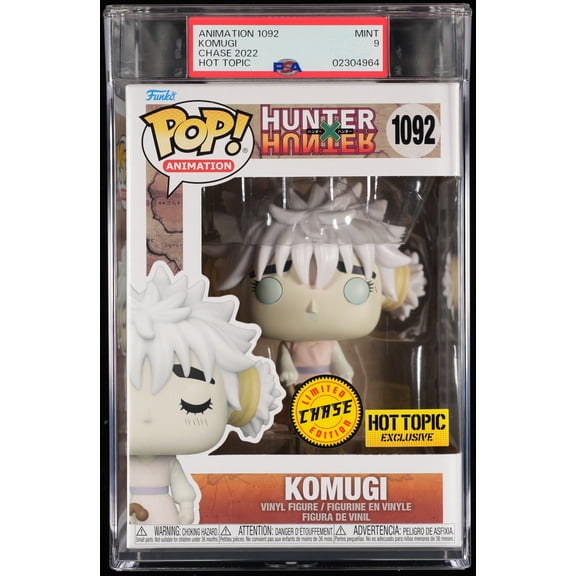 Hunter x Hunter, PSA Graded 9 MINT, Komugi Collectible Vinyl Figure #1092, Fully Encapsulated Bundle with Compatible Funko Pop! PSA Hard Protector Case