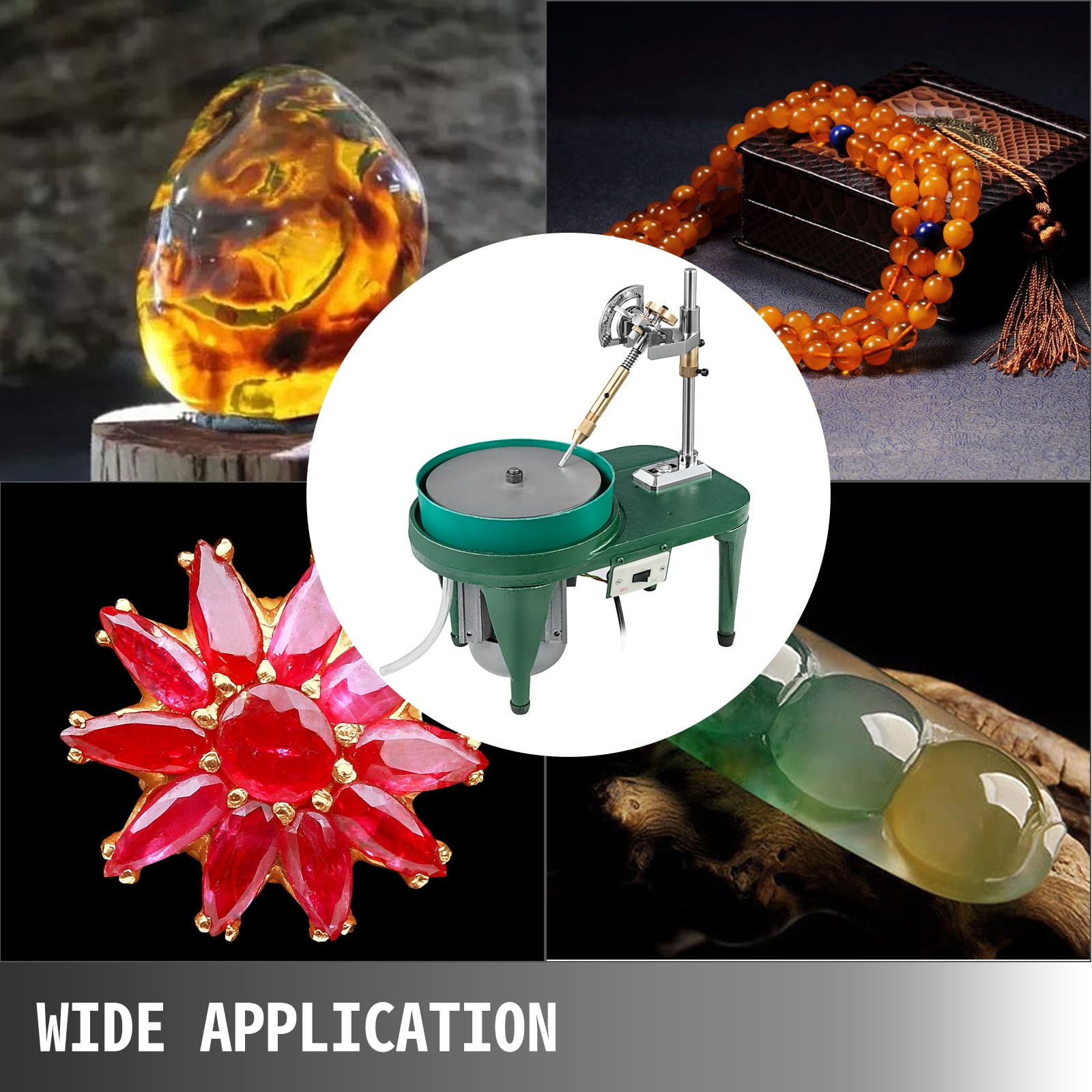 VEVOR Gem Faceting Machine 180W Jade Grinding Polishing Machine 2800RPM Rock Polisher Jewel Angle Polisher with Faceted Manipulator and 1 Bag of Triangle Abrasive for Jewelry Polisher 110V 