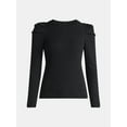 thumbnail image 5 of Time and Tru Women's Top with Long Puff Sleeves, Size XS-XXXL, 5 of 5