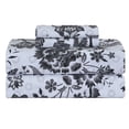 thumbnail image 2 of Feather and Stitch New York 4-Piece 300 Thread Count Grey Floral Paisley 100% Cotton Percale Sheet Set, King, 2 of 4