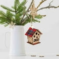 thumbnail image 1 of Christmas Ornaments Christmas Decoration Magenta House Wooden House Pendants Small Ornaments Christmas Tree Decoration House Modeling Wooden Pendants Christmas Tree Ornaments, 1 of 3