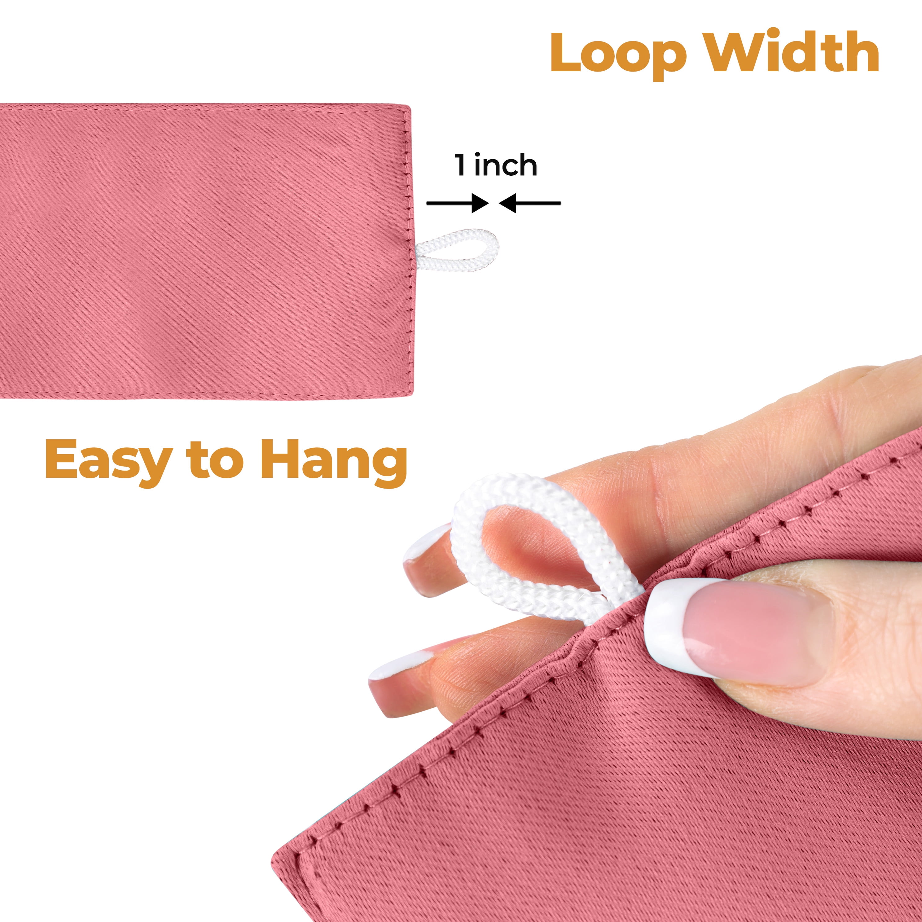 Superior Blackout Solid Light Filtering Grommet Curtain Panel Set, 70" x 84", Pink