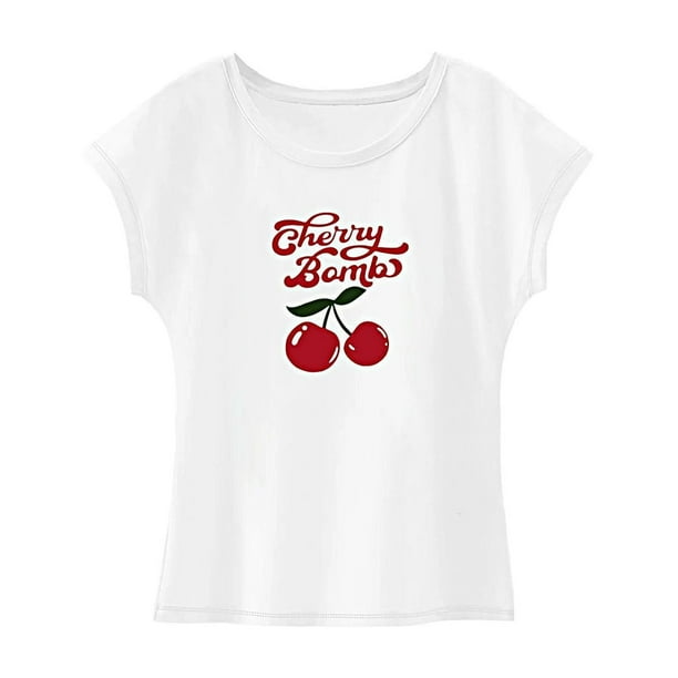 Camiseta de mujer verano cómodo traje de moda regular ajuste suave manga corta XL