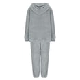 thumbnail image 4 of Joau Women's Fuzzy Fleece Pajamas Sets Loungewear Long Sleeve Pocket Pullover Hoodies and Jogger Pants Set 2 Piece Winter Soft Warm Sleepwear, 4 of 6