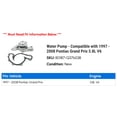 thumbnail image 2 of Water Pump - Compatible with 1997 - 2008 Pontiac Grand Prix 3.8L V6 1998 1999 2000 2001 2002 2003 2004 2005 2006 2007, 2 of 2