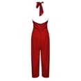 thumbnail image 4 of GILIGEGE Women's Halter Jumpsuits Sleeveless Casual Ruched Rompers Wide Leg Pants Jumpsuit Summer Jumpsuits Dressy Casual One Piece Outfits Womens Rompers for Summer 2025 New Summer Off Shoulder Ha, 4 of 5
