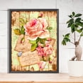 thumbnail image 4 of Pintura de diamante 5D DIY Taladro redondo completo Rosas y letras Decoración para el hogar, 4 of 9