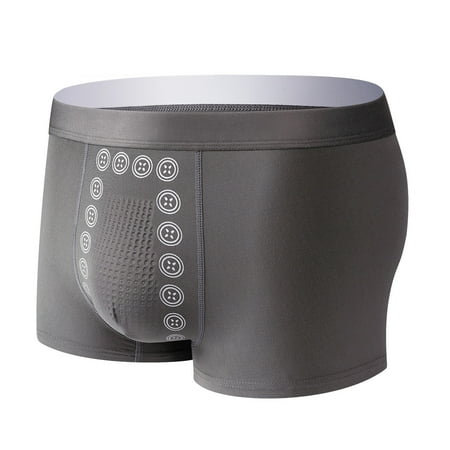 

HEVIRGO Mid-Rise Elastic Waistline U Convex Men Panties Massage Particles Breathable Holes Shorts Briefs Daily Wear