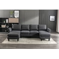 thumbnail image 5 of Modular Sectional Sofa, Chenille Fabric U Shaped Couch with Ottomans & Soft Sponges, Reversible Comfy Sectional Couches for Living Room, Charcoal Grey, 5 of 9
