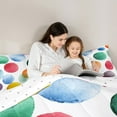 thumbnail image 5 of Manfei Watercolor Geometric Circle Full Size Comforter Sets,Ink Painting Art Bedding Comforter Set,Colorful Dots Bedding Sets For Boys Girls,Microfiber Bedroom Decor Reversible,3-Piece, 5 of 8