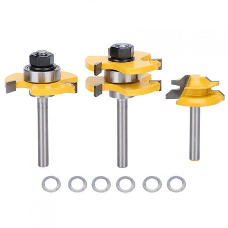 

2024 3Pcs Stile Router Bit Set 45° Router Bit 3 Teeth TShaped 1/4 Shank Woodworking Cutter Tool