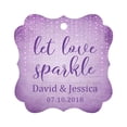 thumbnail image 1 of Darling Souvenir Personalized Fancy Frame Paper Tags Wedding Sparklers Let Love Sparkle Custom Hang Tags-Stary Mauve Purple-100 Tags, 1 of 1