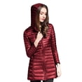 thumbnail image 5 of Elezay Women Lightweight Down Jacket Long Jacket Winter Down Coat Windproof Puffer Coats Hooded Packable Wine L, 5 of 6