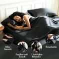 thumbnail image 6 of LIFCOM Satin Sheets Set Queen Size Black,4Pcs Luxury Silky Bedding Set with 15 Inches Deep Pocket for Mattress, 6 of 6