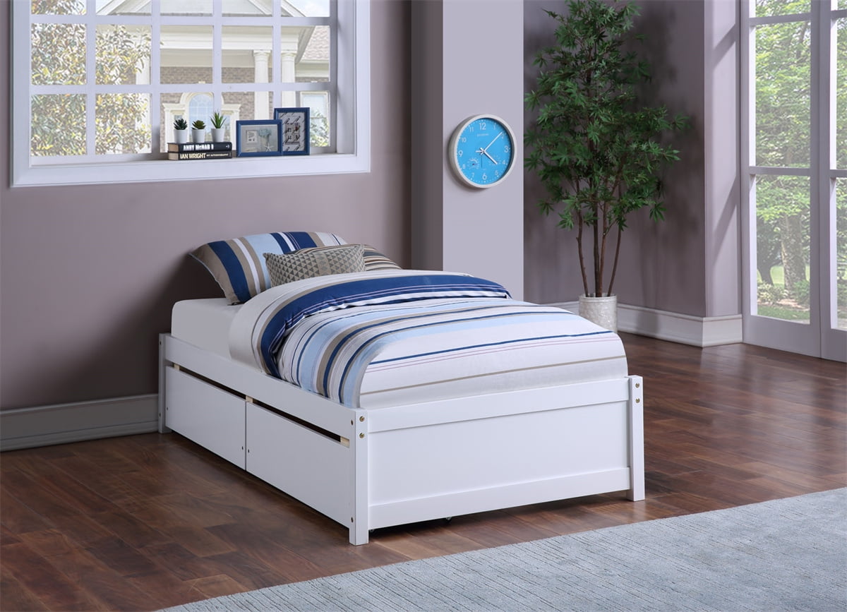 Details about   Wood Bed Frame Twin Size Bed w/ Slats Support Princess Bed  for Kids Girls Boys 