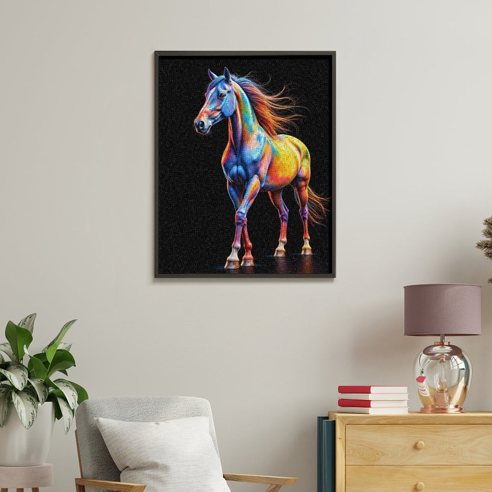 Paint By Numbers Kit for Adults Beginner - DIY Colorful Vibrant Horse Art Image Canvas Painting Kits for Adults, Frameless Paint By Number for Adults for Home Wall Decor 16x20 Inch