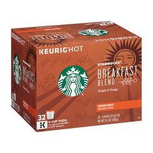 Starbucks Ground Coffee Medium Roast Breakfast Blend 32 K-Cups (Pack of 6)