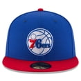 thumbnail image 2 of Men's New Era Royal/Red Philadelphia 76ers Official Team Color 2Tone 59FIFTY Fitted Hat, 2 of 6