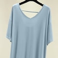 thumbnail image 4 of Fewfanhot Women's Long V-Neck Modal Nightgown, Silky Soft Sleep Dress, Solid Color Long Sleeve Lounge Wear, 4 of 5