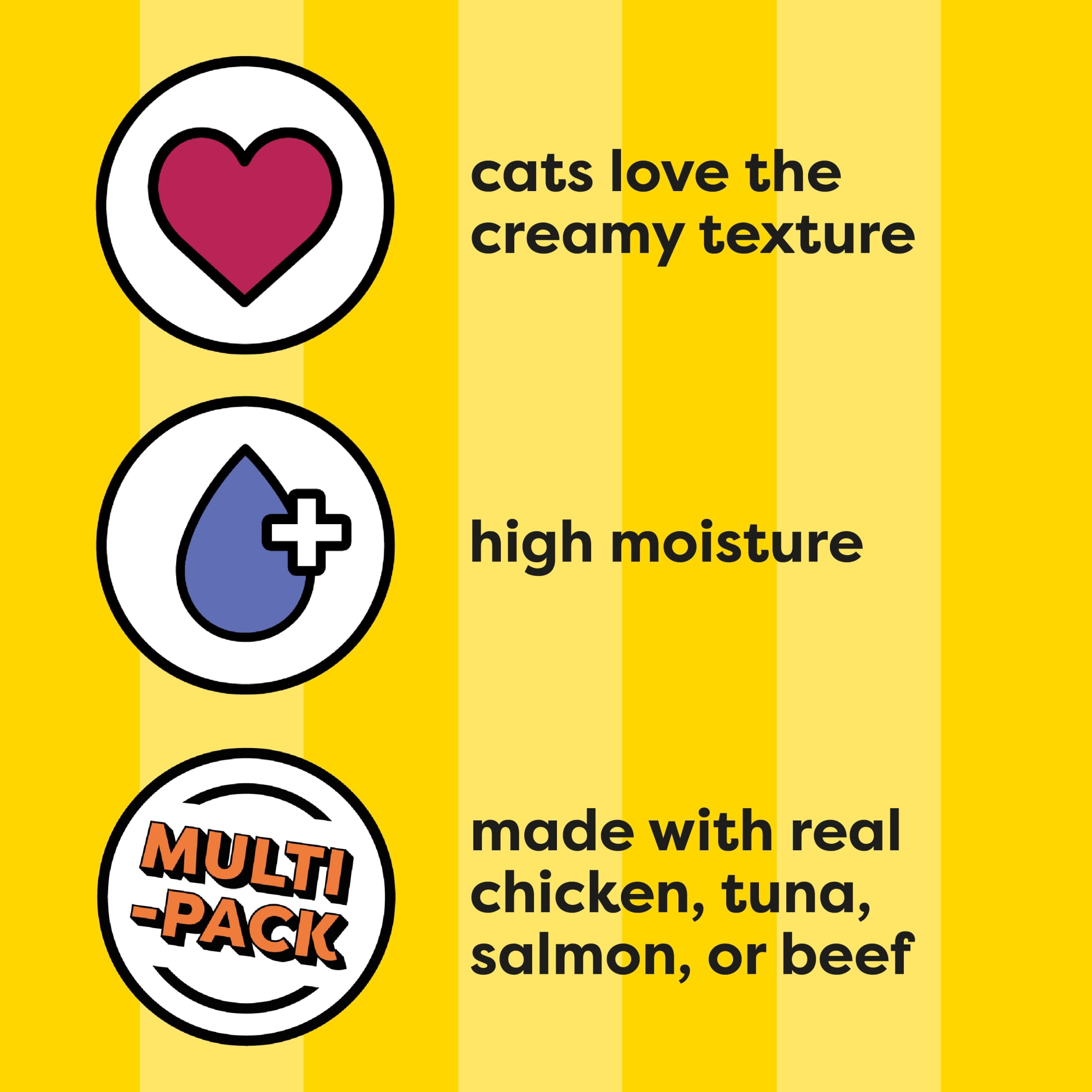 Temptations Creamy Puree With Beef Liver, Salmon, Chicken, And Tuna Variety Pack Of Lickable Cat Treats