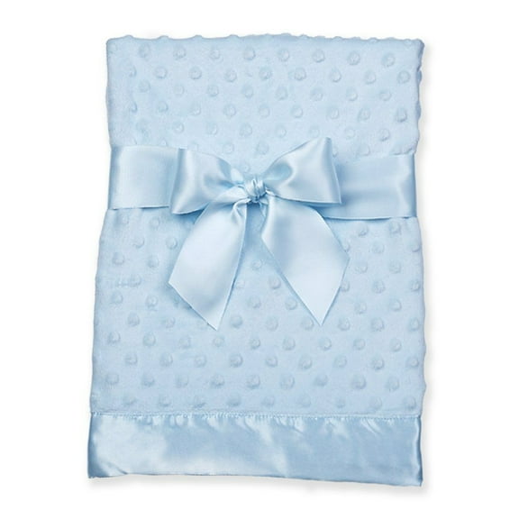 Bearington Baby Small Dottie Blankie (Blue) 16" x 16"