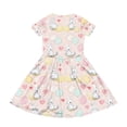 thumbnail image 4 of yuCgh Floral Easter Dress for Toddler Girls, Short Sleeve Summer Dress with Pocket, Casual Party Dress for Easter Day & Spring Outings,Beige 160, 4 of 5