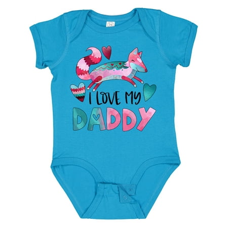 

Inktastic I Love My Daddy Pink and Blue Fox with Hearts Gift Baby Boy or Baby Girl Bodysuit