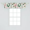 thumbnail image 2 of Vintage Window Valance, Continuous Hand-Drawn Watercolor Magnolia Flowers on Plain Back, Curtain Valance for Kitchen Bedroom with Rod Pocket, 54" X 18", Hunter Green and Dried Rose, by Ambesonne, 2 of 2
