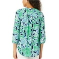 thumbnail image 2 of Jones New York womens  V-Neck Pleat Front Tunic, m, Green, 2 of 2