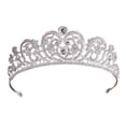 thumbnail image 1 of Corona nupcial con diamantes de imitación para el cabello, tiara de cristal para boda, joyería para mujer, decoración de fiesta (plata), 1 of 5