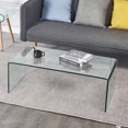 thumbnail image 5 of SMARTIK Glass Coffee Table, Modern Big Clear Coffee Tables, 5 of 6