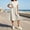Beige, variant on QUNYINEY Womens Dresses Summer Cotton Short Sleeve Midi A Line Dress Loose Fit Solid Casual Crew Neck Dresses