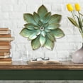 thumbnail image 2 of Zanna Rustic Green Embellished Flower Metal Wall Decor, 2 of 2