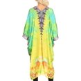 thumbnail image 2 of Sakkas Alvita Women's V Neck Beach Dress Top Caftan Cover up with Rhinestones - FLM102-Multi - One Size Regular, 2 of 5