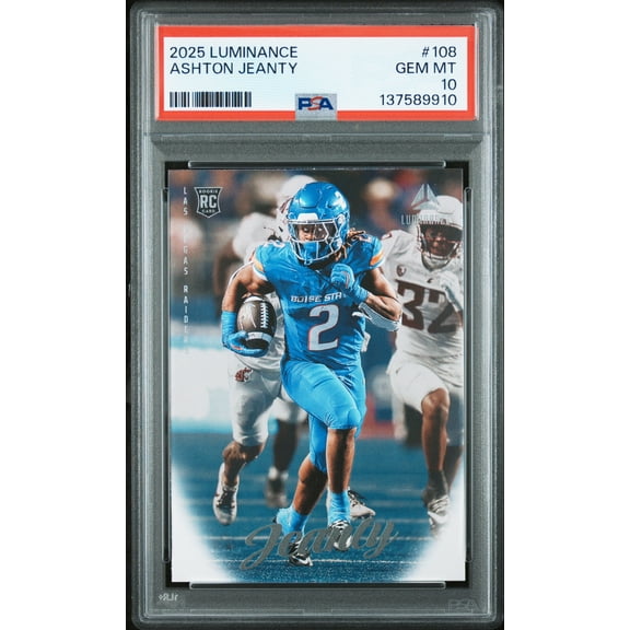 Graded 2025 Panini Luminance Ashton Jeanty #108 Rookie RC Football Card PSA 10 Gem Mint